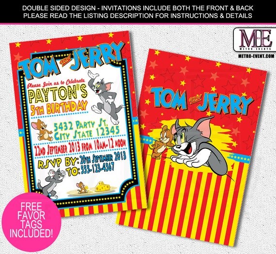 Tom And Jerry Party Invitations 3