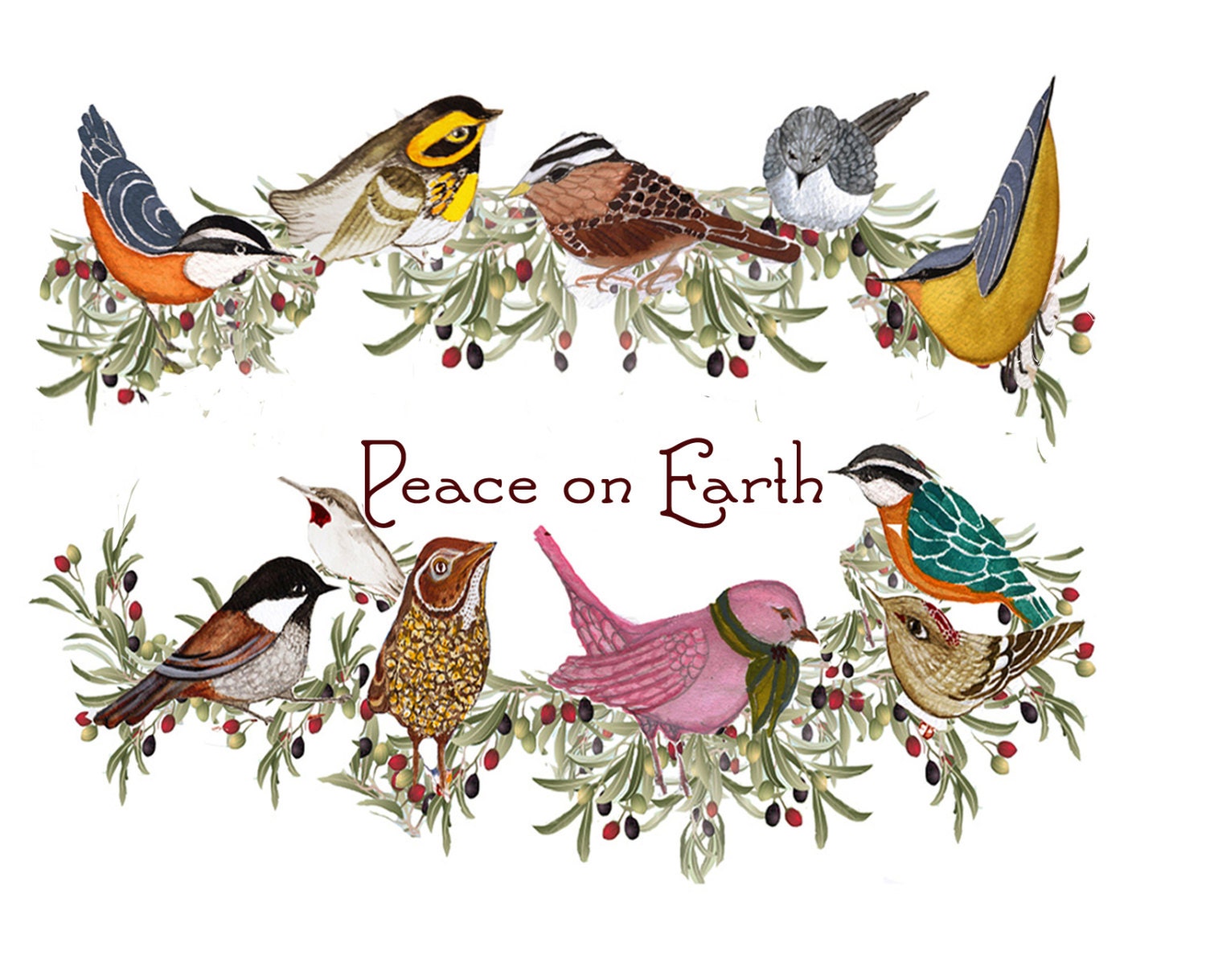 Handmade Christmas Card Sale 10 for 30 by LadyWhoLovesBirds