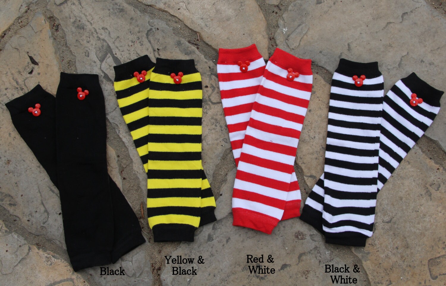 Baby Leg Warmers Mickey Mouse Inspired Button Leg Warmers