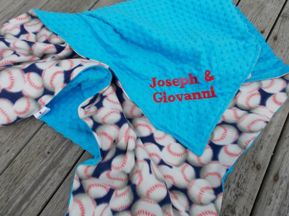 Personalized Baseball Blanket Fleece Blanket Baseball Mom Gift