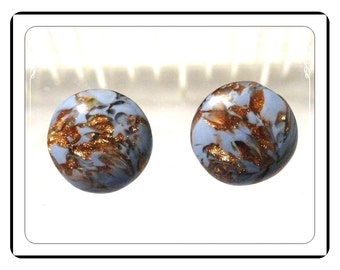 Lovely Art Glass Earrings Made in Italy and Signed Clip ons - E413a-090913000