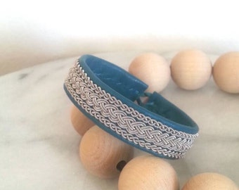 Lapland Sami Bracelet, Reindeer leather, Custom made
