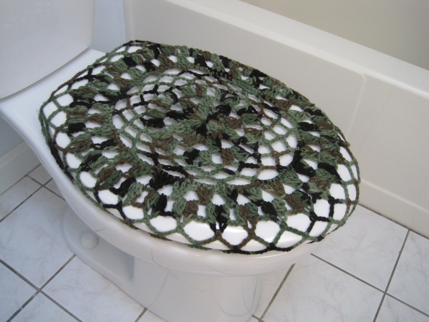 Crochet Toilet Seat Cover or Crochet Toilet Tank Lid Cover