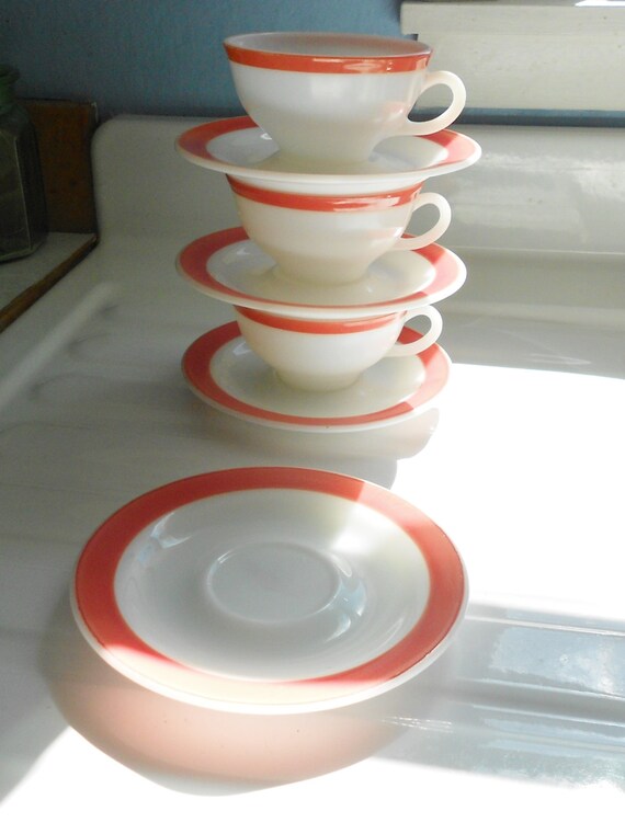 Pyrex Pink Flamingo Cups and Saucers
