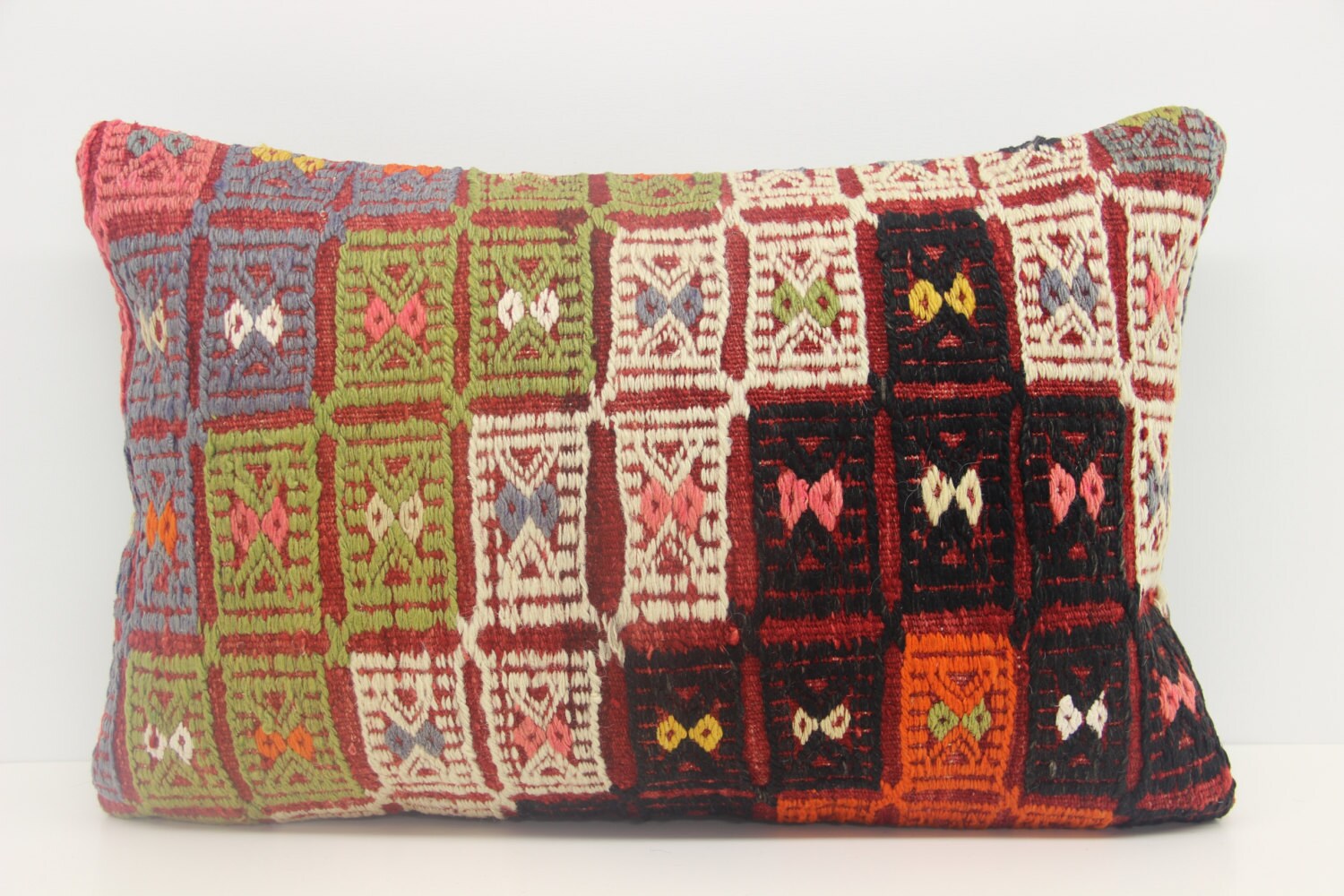 Handmade Kilim Pillow Cover 16 x 24 Natural Dye by kilimwarehouse