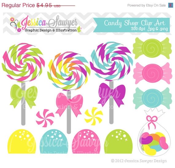80% OFF - INSTANT DOWNLOAD, candy shop clip art - sweet treats graphics - lollipops and gumdrops - cards, stationary, invitation Il_570xn