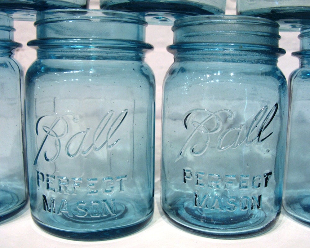 Vintage MASON JARS Aqua Blue BALL Pint Jars By Rainbowrewind   Il Fullxfull.706694402 Pdxp 