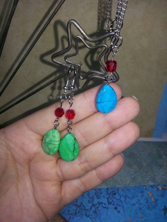 howl's moving castle necklace and earrings