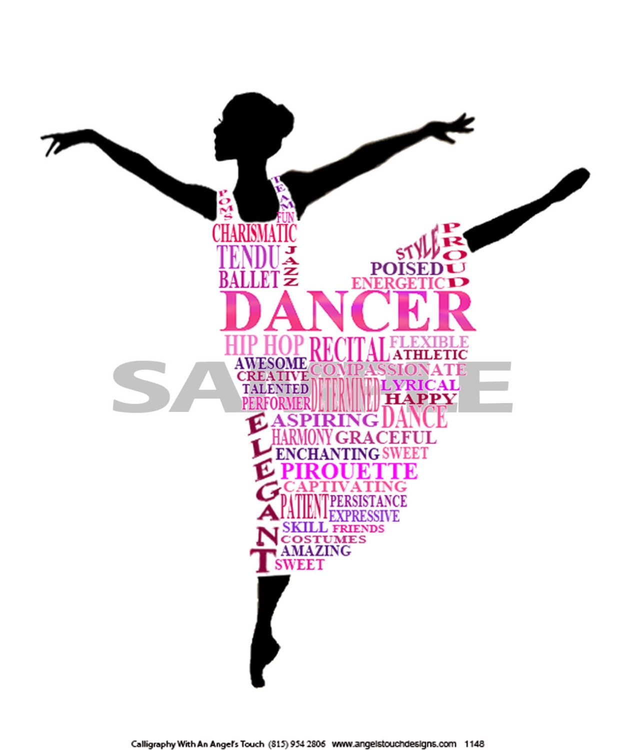 1148 DANCER Descriptive words describing DANCE by margiestarke