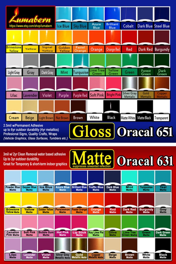 5 rolls 12 GLOSS or MATTE adhesive backed vinyl Oracal by lumabern