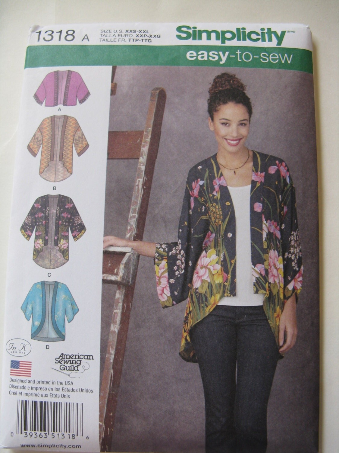 Simplicity 1318 A Sewing Pattern Easy To Sew Misses Kimono