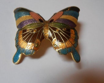 Enamel Butterfly scarf slide, 2 inches