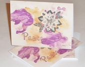Peace cards; 5 pack of blank cards; Grey poinsettia blank cards; Holiday cards; Peace note cards