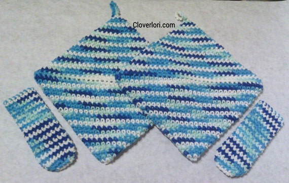 Items similar to Crochet Pot Holder and Pan Handle Cover ...