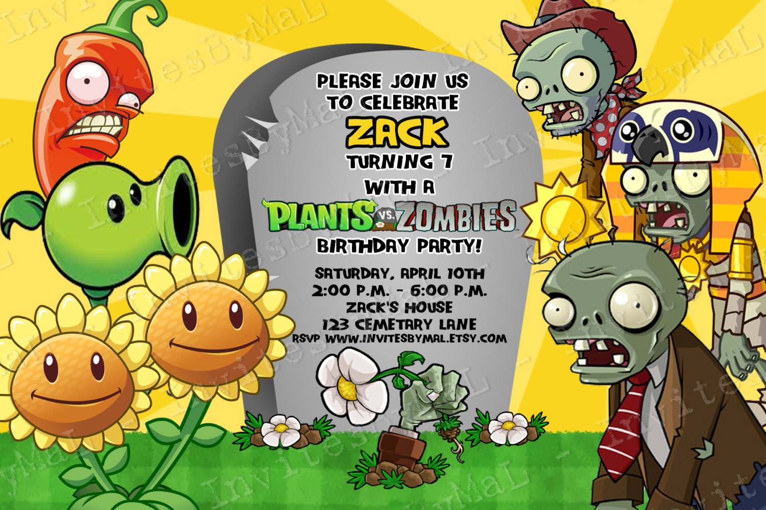 plants-vs-zombies-invitation-by-invitesbymal-on-etsy