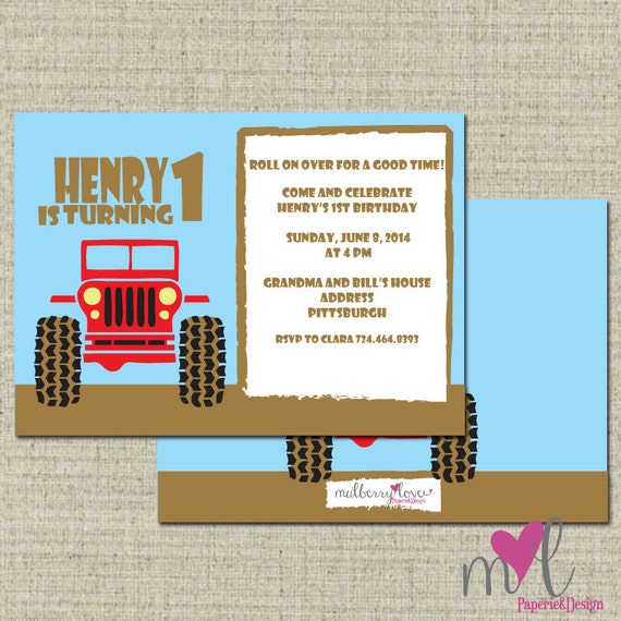 Jeep Birthday Party Invitation Jeep Lover Jeep Party Rock