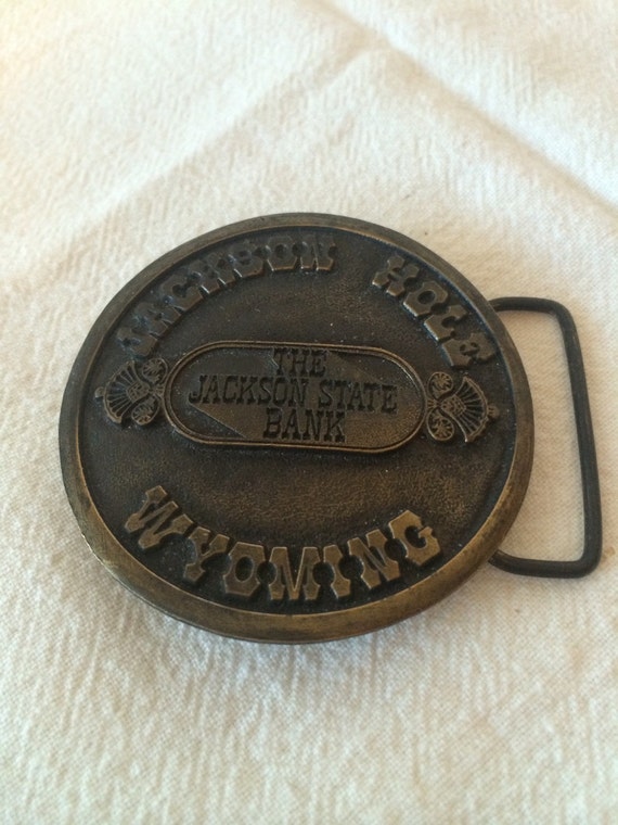 Vintage Wyoming Studio Art Works Bank of Jackson Hole Belt