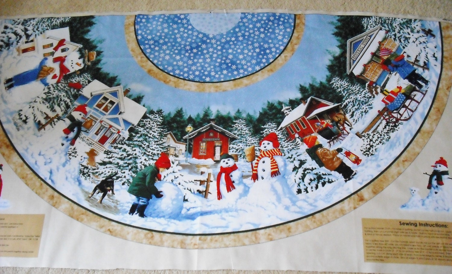 fabric christmas tree skirt panels wilmington prints snow days fabric christmas tree skirt panels wilmington prints snow days