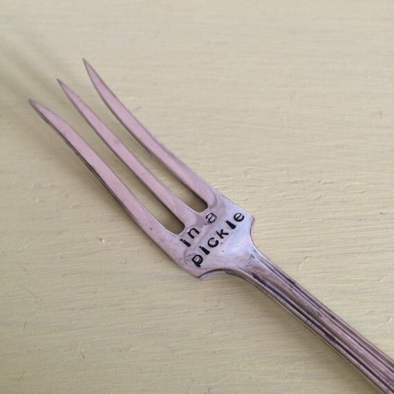 Vintage Hand Stamped Pickle Fork