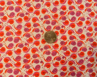 VHTF Heather Ross Far Far Away Plum Snails - FQ 18 inches x 22 inches