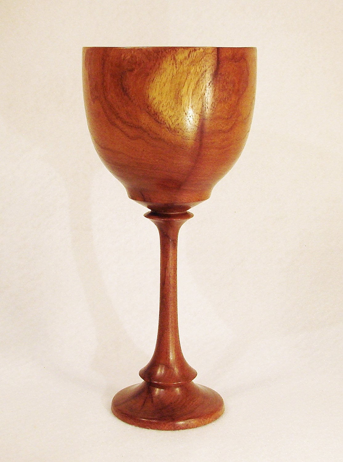 Lathe turned decorative mesquite wood goblet