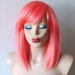 Coral color wig. Shoulder length straight hair wig. Coral hair wig. Durable fancy color wig for cosplay and daily use