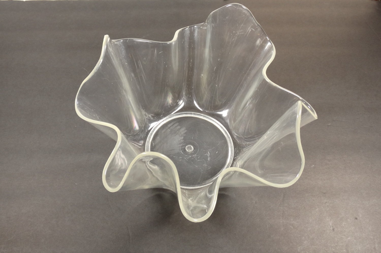 Vintage Clear Plastic Fluted Bowl Haute Juice