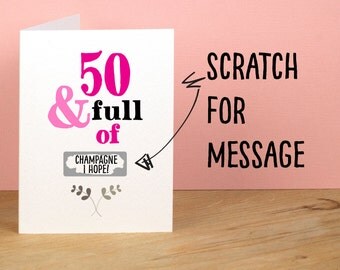 50th Birthday Card, 50 and Full of, Rude, Sarcastic, Humorous, 50th Card, Funny 50th Greetings Card