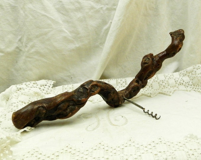 Very Large Vintage French Grape Vine Cork Screw, French Decor, Wine Connoisseur, Oenology, Mid Century, Man Cave, Big, Bottle Opener, France