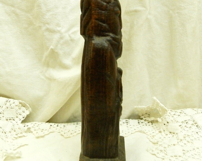 Vintage Hand Carved Oak Statue of Saint Peter, " St Pierre " / Religious Decor / Church / Christian / Catholic / Primitive Retro Interior Vintage Hand Carved Oak Statue of Saint Peter, " St Pierre " / Religious Decor / Church / Christian / Catholic / Primitive Retro Interior