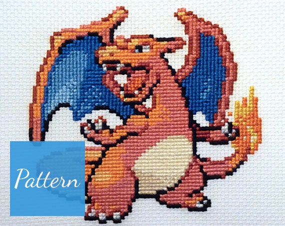 Charizard Pokemon Cross Stitch Pattern