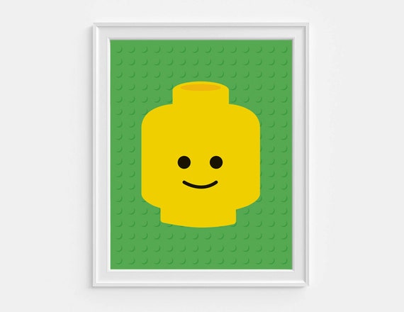 Lego head printable 8x10 art print baby by HelloOliveDesigns