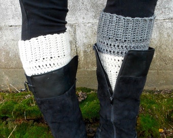 Reversible Plus Size Boot Cuff with Elastic Bands - Two-in-One Extra Width Boot Soc- 2 in 1 - Choose Your Colors