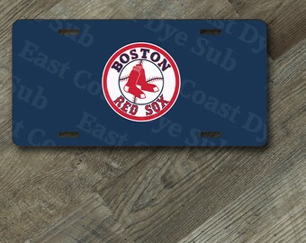 License Plate Boston Red Sox Design on 6" x 12" Aluminum License Plate