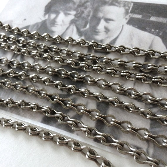 Vintage Bicycle Chain Large Novelty Chain Antique Silver