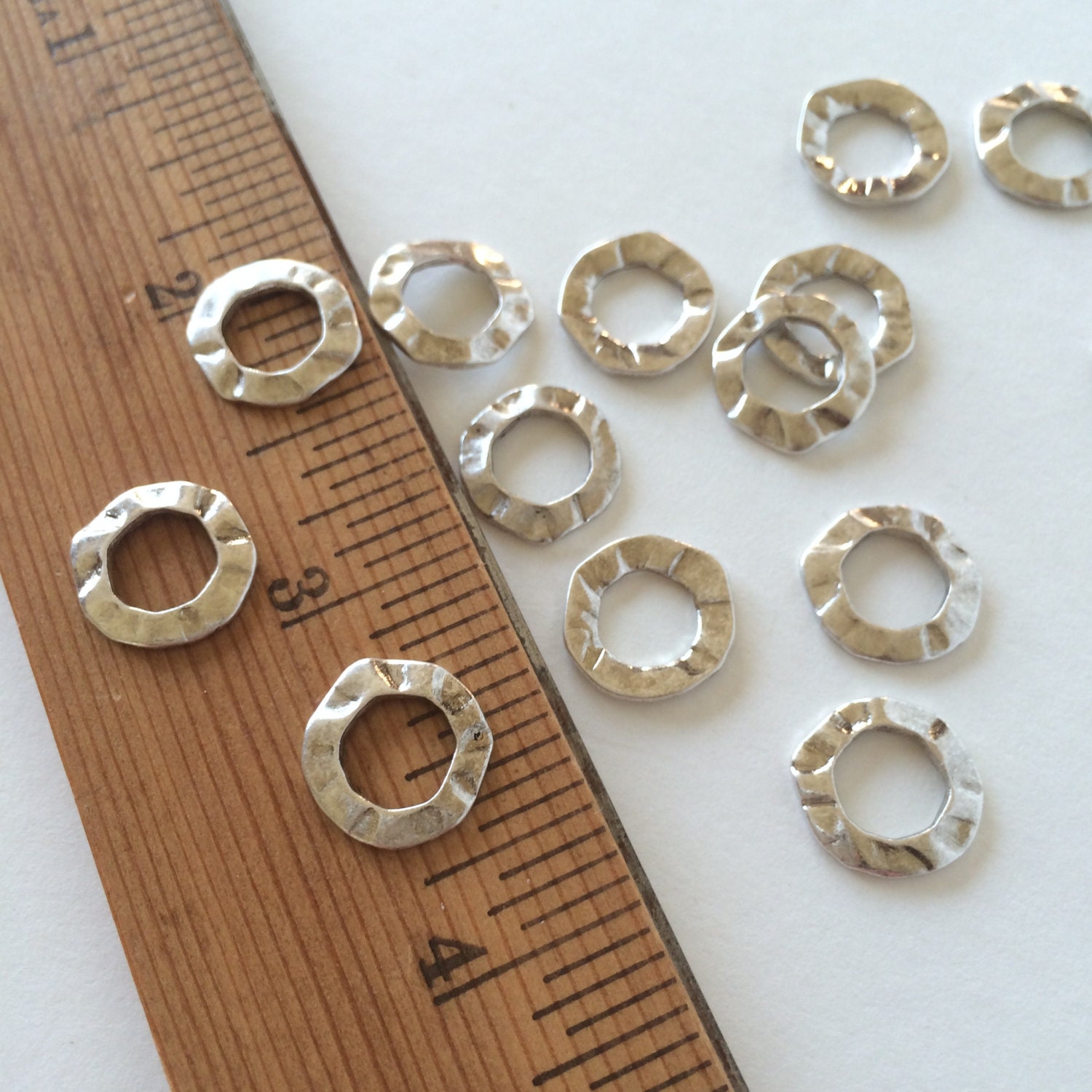 Large Textured O Rings Hammered Jump Rings Fancy Jump Rings