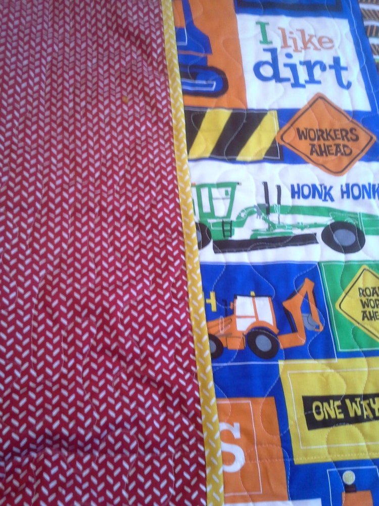 Construction Quilt Baby Boy Bedding Nursery Crib by QuiltsForU2