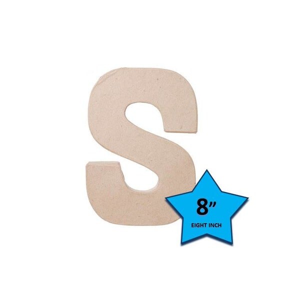 Paper Mache Cardboard Letters 8 Inch - Letter S - Paper Craft Party Decor Supplies Il_570xn