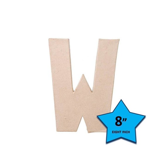 Paper Mache Cardboard Letters 8 Inch - Letter W - Paper Craft Party Decor Supplies Il_570xn