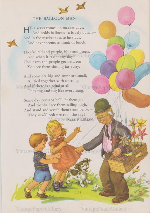 BALLOON MANDOWNLOAD Mother Goose Nursery Rhyme Instant