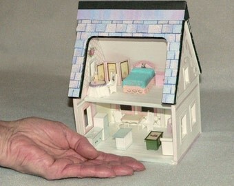 Doll House, Miniature, A Printable Paper Dollhouse in Quarter Scale Instant Download,Mini Furniture SALE