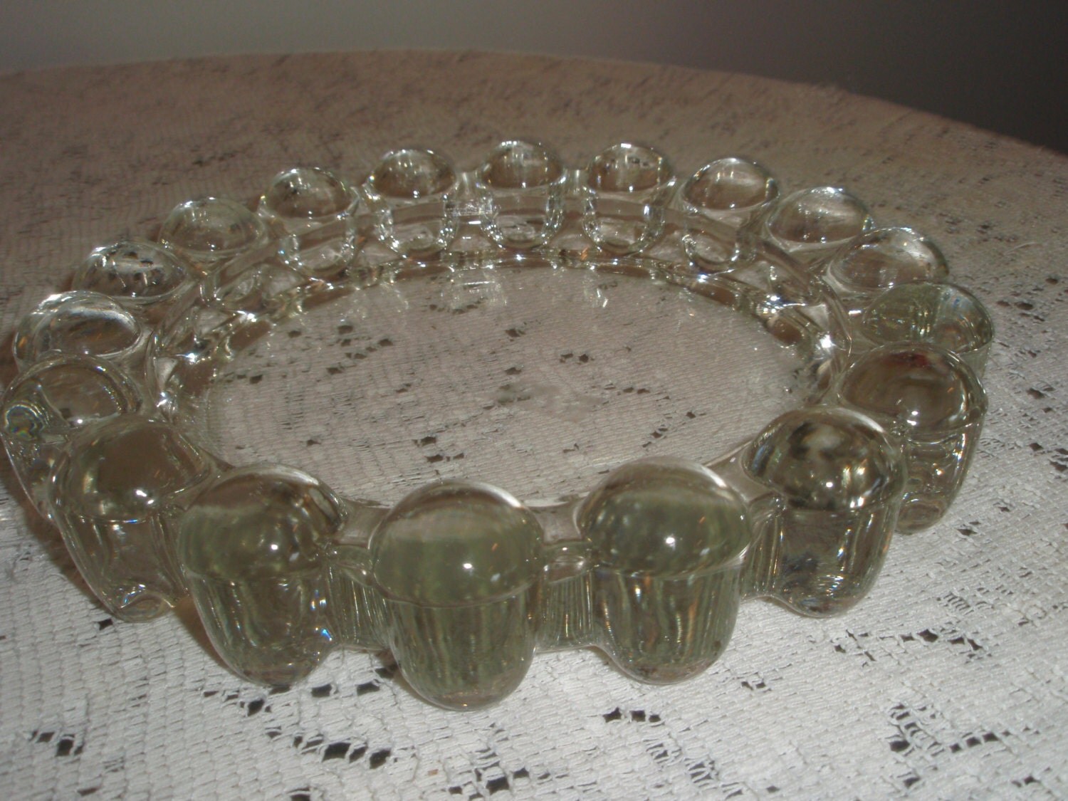 Large Lead Glass Ashtray Clear lead glass round ashtray