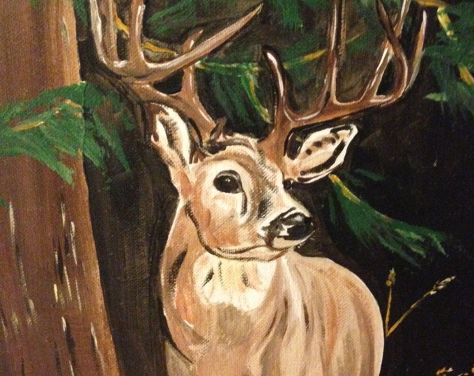 Buck of my Dreams - 12 x 16 acrylic on canvas - 20 x 24 solid wood frame
