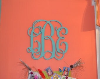 24 inch PAINTED Wooden Monogram-Vine Monogram Letters, Wooden wall letter, wedding