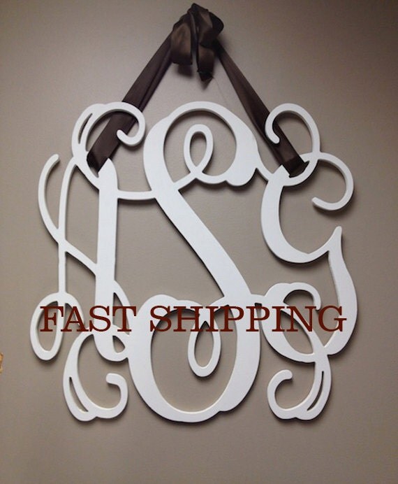 Painted Wooden Monogram Wall Hanging Wood Monogram
