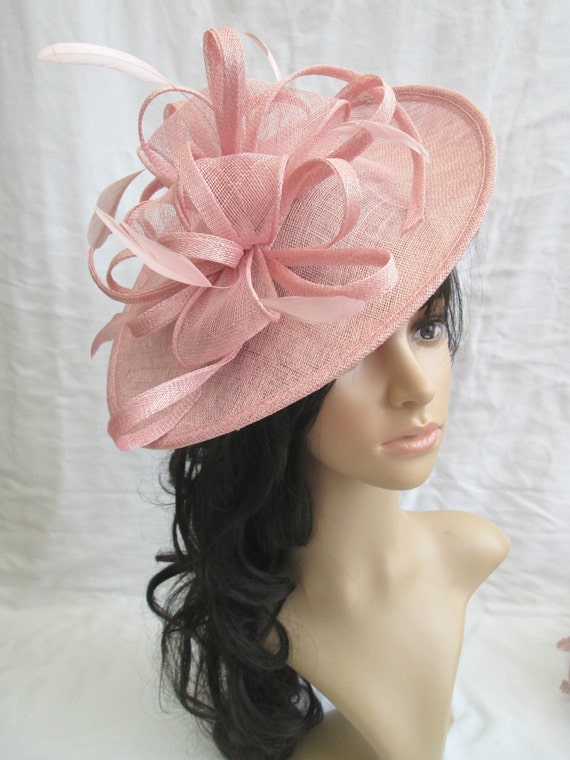 Pink Fascinator..Stunning Candy pink Sinamay Fascinator Hat on