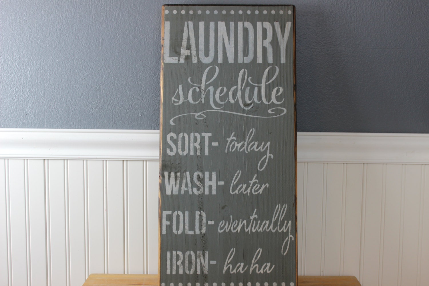 wooden signlaundry room laundry schedule funny humor