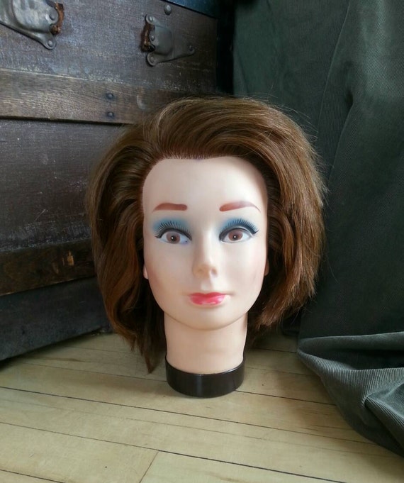 Vintage Cosmetology Female Mannequin Head with by VntgeLvAffair