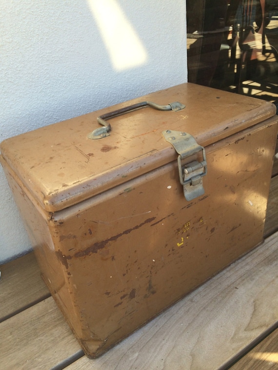 Vintage Metal Cooler Ice Box MidCentury Retro Storage