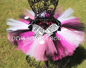 Minnie Mouse Zebra Tutu - Birthday Tutu